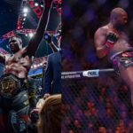 Francis Ngannou (L), Jon Jones (R)