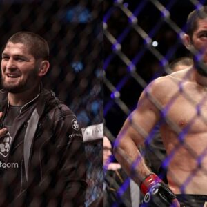 Khabib Nurmagomedov (L), Islam Makhachev (R)