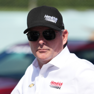 Hendrick Motorsports vice chairman Jeff Gordon stands on pit road prior to the Straight Talk Wireless 400 at Homestead-Miami Speedway.