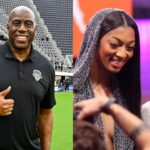 Magic Johnson (Left) and Angel Reese (Right)