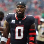 Houston Texans linebacker Azeez Al-Shaair (0) during the game against the Jacksonville Jaguars at NRG Stadium.