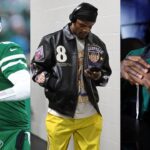 Aaron Rodgers [Left]; Lamar Jackson [Center]; Shannon Sharpe [Right]