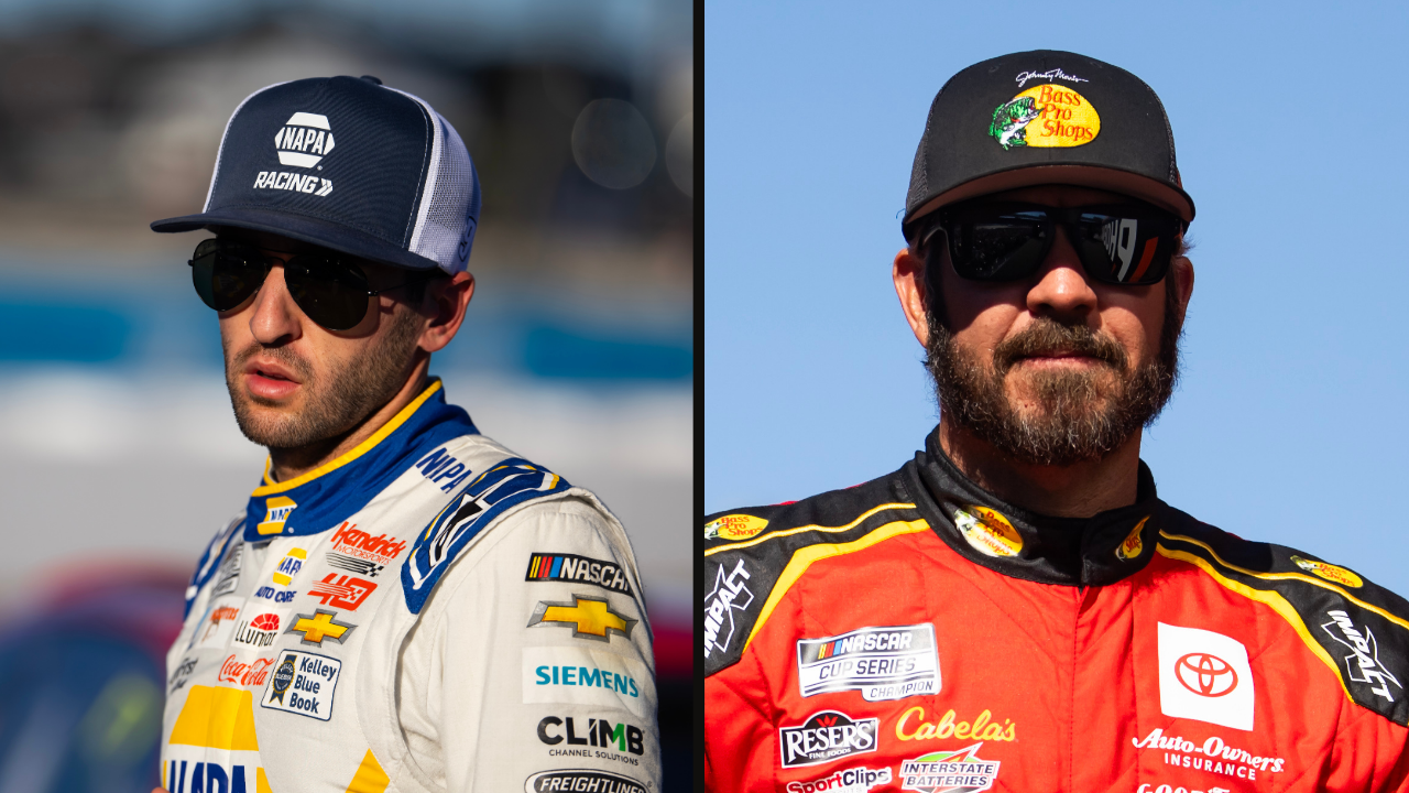 Chase Elliott (L) and Martin Truex Jr. (R). Image Credits: Imagn.