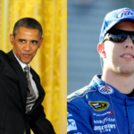 Barack Obama (L) and Brad Keselowski (R)