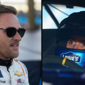 Parker Kligerman (L) and Jimmie Johnson (R). Image Credits: Imagn.