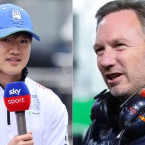 Yuki Tsunoda(L), Christian Horner(R)