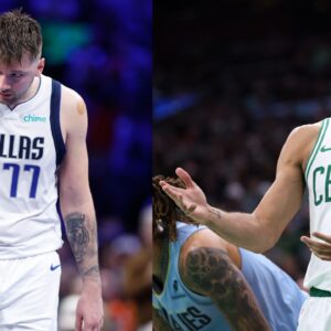 Luka Doncic (L) and Jayson Tatum (R)