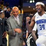 Shaquille O'Neal and Charles Barkley (L) and Wendell Carter Jr. of Orlando Magic (R)