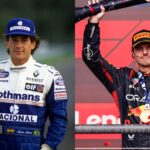 Ayrton Senna (L) and Max Verstappen (R)