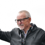 Former NASCAR series driver Mark Martin is introduced before the Pala Casino 400 at Auto Club Speedway.