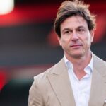 LAS VEGAS, NV - NOVEMBER 22: FP3 and Qualifying Day; F1 Team Mercedes team principal Toto Wolff walks in the paddock during The F1 Heineken Silver Las Vegas Grand Prix on November 22, 2024, at the Las Vegas Street Circuit in Las Vegas, Nevada