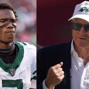 Garrett Wilson and Woody Johnson