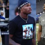 Shohei Ohtani [Left]; Travis Hunter [Center]; Michael Irvin [Right]