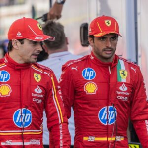 Charles Leclerc and Carlos Sainz of Scuderia Ferrari during Formula One Abu Dhabi GP