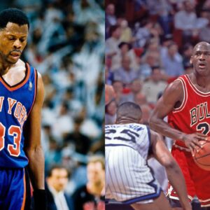 Patrick Ewing (L) and Michael Jordan (R)