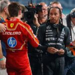 December 8, 2024, Yas Marina, Rieti, Abu Dhabi: Charles Leclerc (MON) - Scuderia Ferrari - Ferrari SF-24 - Ferrari an Lewis Hamilton (GBR) - Mercedes-AMG PETRONAS F1 Team - Mercedes W15 - Mercedes E Performance.during Race Day, Sunday of Formula 1 Etihad Airways Abu Dhabi Grand Prix 2024