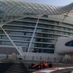 Carlos Sainz, racing for the Ferrari team during the 2023 Formula 1 Abu Dhabi Grand Prix at the Yas Marina Circuit in Abu Dhabi, United Arab Emirates