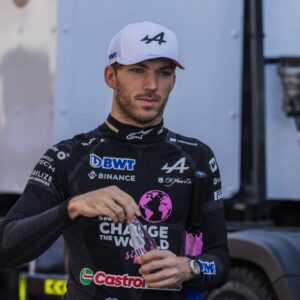 Pierre Gasly of France and BWT Alpine F1 Team during drivers parade Formula One Abu Dhabi GP Abu Dhabi Yas Marina Circuit United Arab Emirates