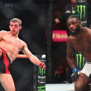 Movsar Evloev (L), Aljamain Sterling (R)