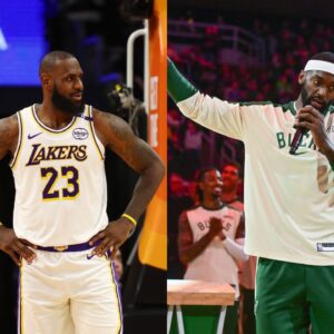 LeBron James and Anthony Davis(L), Bobby Portis(L)