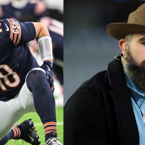 Caleb Williams and Jason Kelce