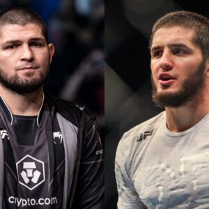 Khabib Nurmagomedov (L), Islam Makhachev (R)