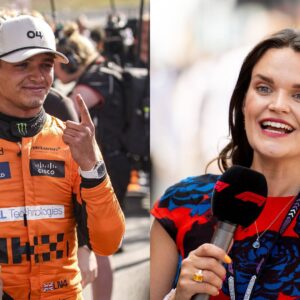 Lando Norris (L) and Laura Winter (R)