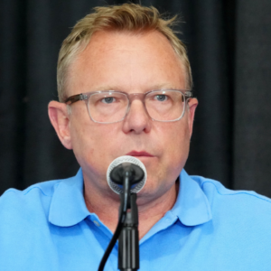 Leigh Diffey during US Olympic Team Trials press conference at Hayward Field.