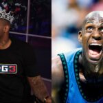 Rashad McCants (L), Kevin Garnett (R)