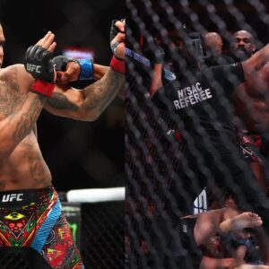 Alex Pereira (L), Jon Jones (R)