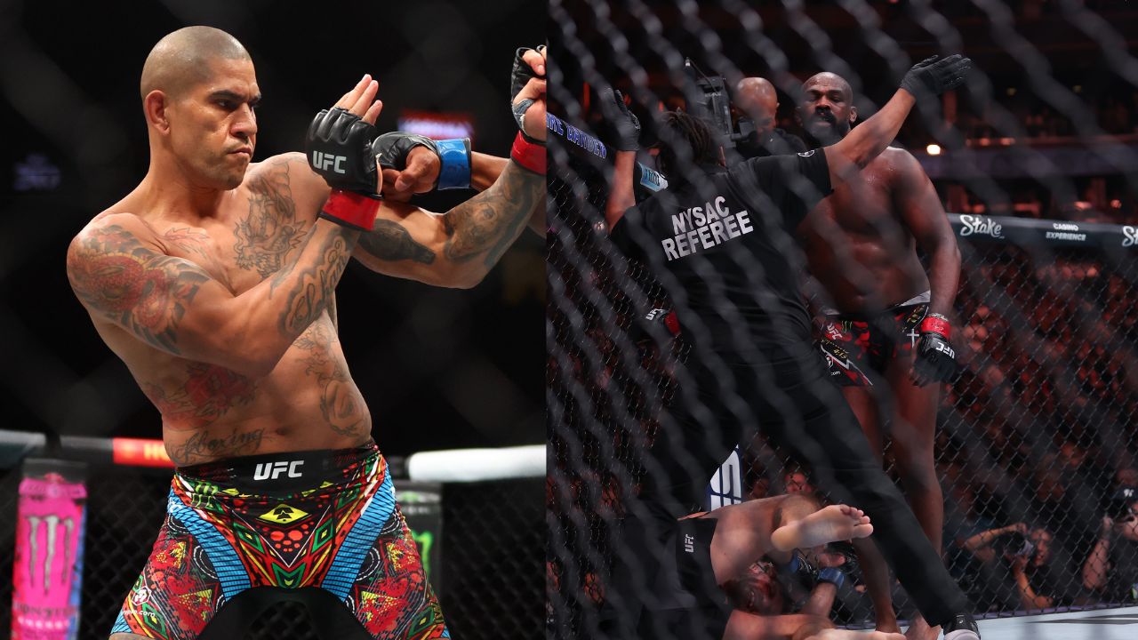 Alex Pereira (L), Jon Jones (R)