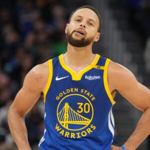 Golden State Warriors guard Stephen Curry (30) stands on the court during the fourth quarter against the Dallas Mavericks at Chase Center.