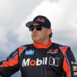 NHRA top alcohol dragster driver Tony Stewart poses for a portrait prior to qualifying for the Winternationals at In-N-Out Burger Pomona Dragstrip.