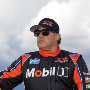 NHRA top alcohol dragster driver Tony Stewart poses for a portrait prior to qualifying for the Winternationals at In-N-Out Burger Pomona Dragstrip.