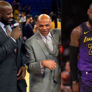 Charles Barkley on TNT (L) and Lakers superstar LeBron James (R)
