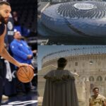 Rudy Gobert (L) and the Intuit Dome and the Colosseum (R)