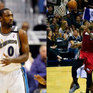 Gilbert Arenas (L), LeBron James (R)