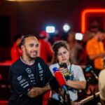LEWIS HAMILTON (GBR) of Mercedes-AMG 44 taking the time to answer every question at the media pen on Sunday at the 2024 Formula 1 Abu Dhabi Grand Prix