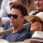 Tom Brady (L) and Novak Djokovic's wife Jelena (R)