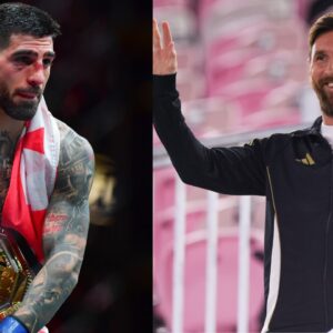 Ilia Topuria (L), Lionel Messi (R)