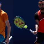 Jannik Sinner (L) and Nick Kyrgios (R)