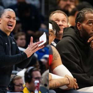 Ty Lue (L) and Kawhi Leonard (R)