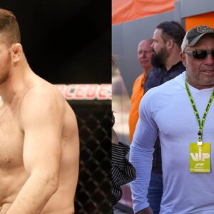 Michael Bisping (L), Joe Rogan (R)