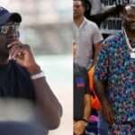 Michael Jordan (L) and Shaquille O'Neal (R)