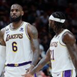 LeBron James and Patrick Beverley.