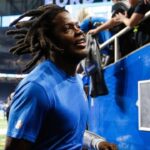 Detroit Lions quarterback Teddy Bridgewater runs off the field after 42-17 win over the Denver Broncos at Ford Field in Detroit on Saturday, Dec. 16, 2023.