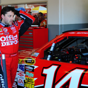 NASCAR Sprint Cup Series driver Tony Stewart during practice for the Daytona 500 at Daytona International Speedway.