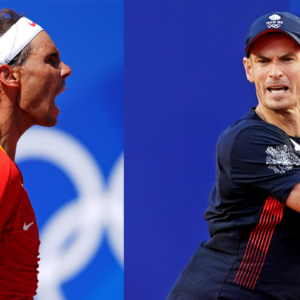 Rafael Nadal (L) and Andy Murray (R)