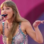 Taylor Swift performers during the first night of the Cincinnati stop of the Eras Tour at Paycor Stadium in downtown Cincinnati, Ohio, on June 30, 2023.