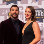 Bubba Wallace and his wife Amanda Wallace poses on the red carpet for the 2023 NASCAR Awards Banquet at the Music City Center in Nashville, Tenn., Thursday, Nov. 30, 2023. © Stephanie Amador / The Tennessean / USA TODAY NETWORK